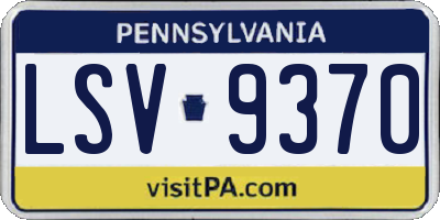 PA license plate LSV9370
