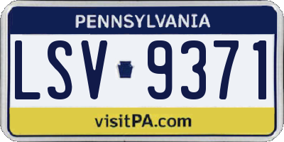 PA license plate LSV9371