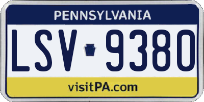 PA license plate LSV9380
