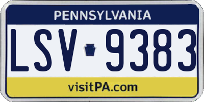 PA license plate LSV9383