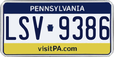 PA license plate LSV9386