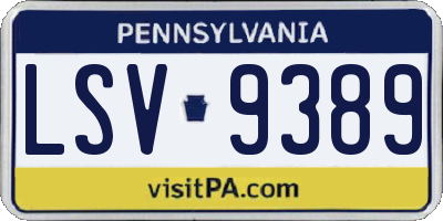 PA license plate LSV9389