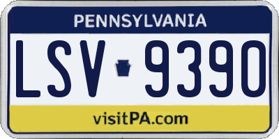 PA license plate LSV9390