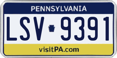 PA license plate LSV9391
