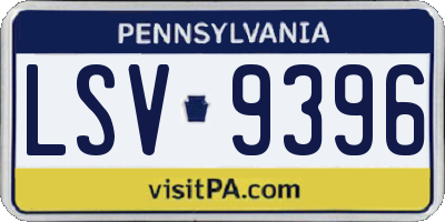 PA license plate LSV9396