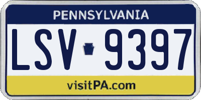 PA license plate LSV9397