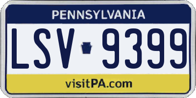 PA license plate LSV9399