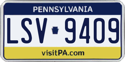 PA license plate LSV9409