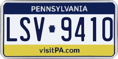 PA license plate LSV9410