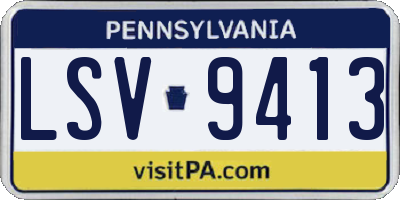 PA license plate LSV9413