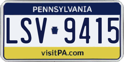 PA license plate LSV9415