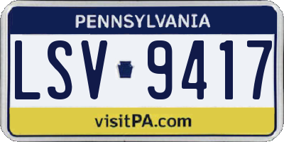 PA license plate LSV9417