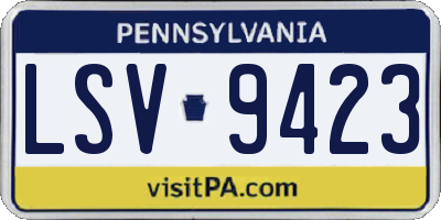 PA license plate LSV9423