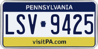 PA license plate LSV9425