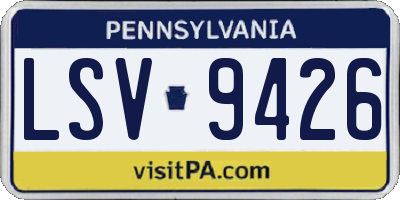 PA license plate LSV9426