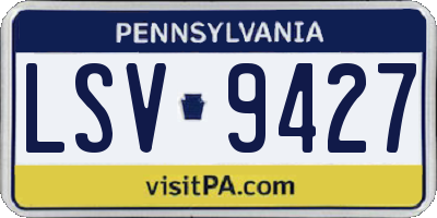 PA license plate LSV9427