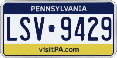 PA license plate LSV9429