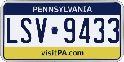 PA license plate LSV9433