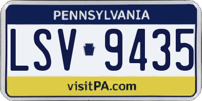 PA license plate LSV9435