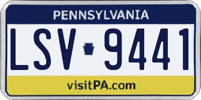 PA license plate LSV9441