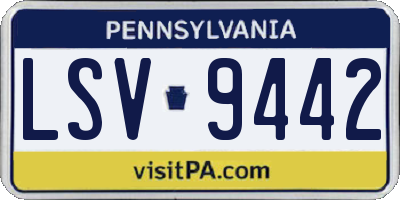 PA license plate LSV9442
