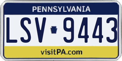 PA license plate LSV9443