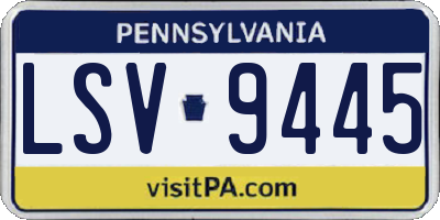 PA license plate LSV9445