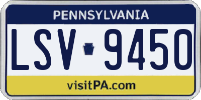 PA license plate LSV9450