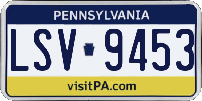 PA license plate LSV9453