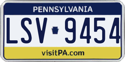 PA license plate LSV9454