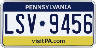 PA license plate LSV9456