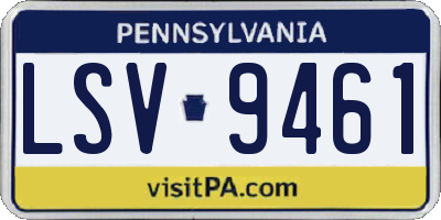 PA license plate LSV9461
