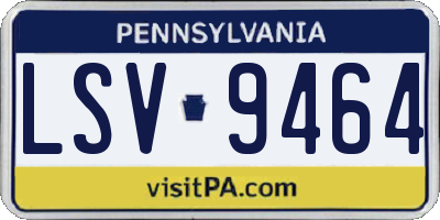PA license plate LSV9464