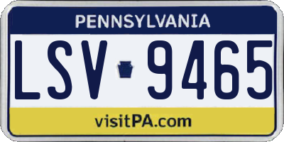 PA license plate LSV9465