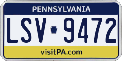 PA license plate LSV9472