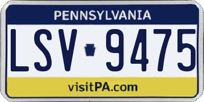 PA license plate LSV9475
