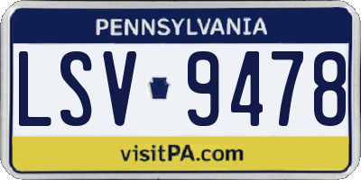 PA license plate LSV9478