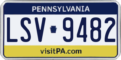 PA license plate LSV9482
