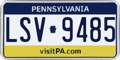 PA license plate LSV9485
