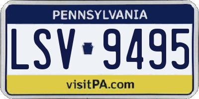 PA license plate LSV9495