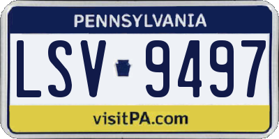 PA license plate LSV9497