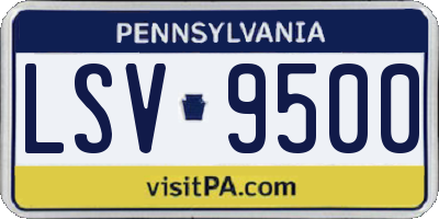 PA license plate LSV9500