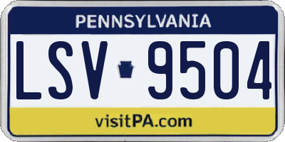 PA license plate LSV9504