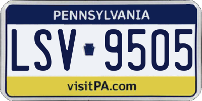 PA license plate LSV9505