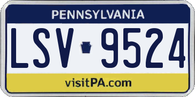 PA license plate LSV9524