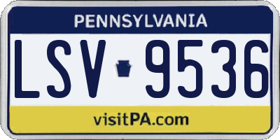 PA license plate LSV9536