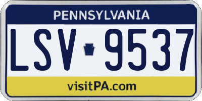 PA license plate LSV9537