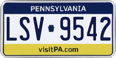 PA license plate LSV9542