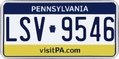 PA license plate LSV9546