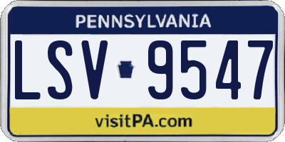 PA license plate LSV9547